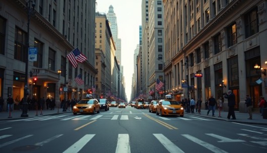 panoramica della fifth avenue ripresa dal big bus di manhattan