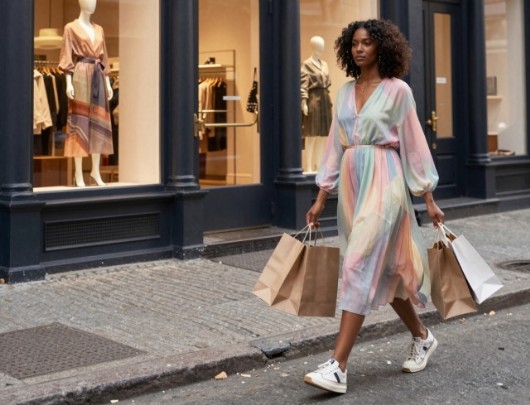 immagine di shopping a manhattan new york